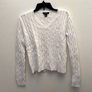 Champs Small White Braided detail Knit Sweater